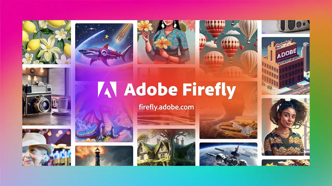 banner de Adobe Firefly con fotos generadas por la herramienta