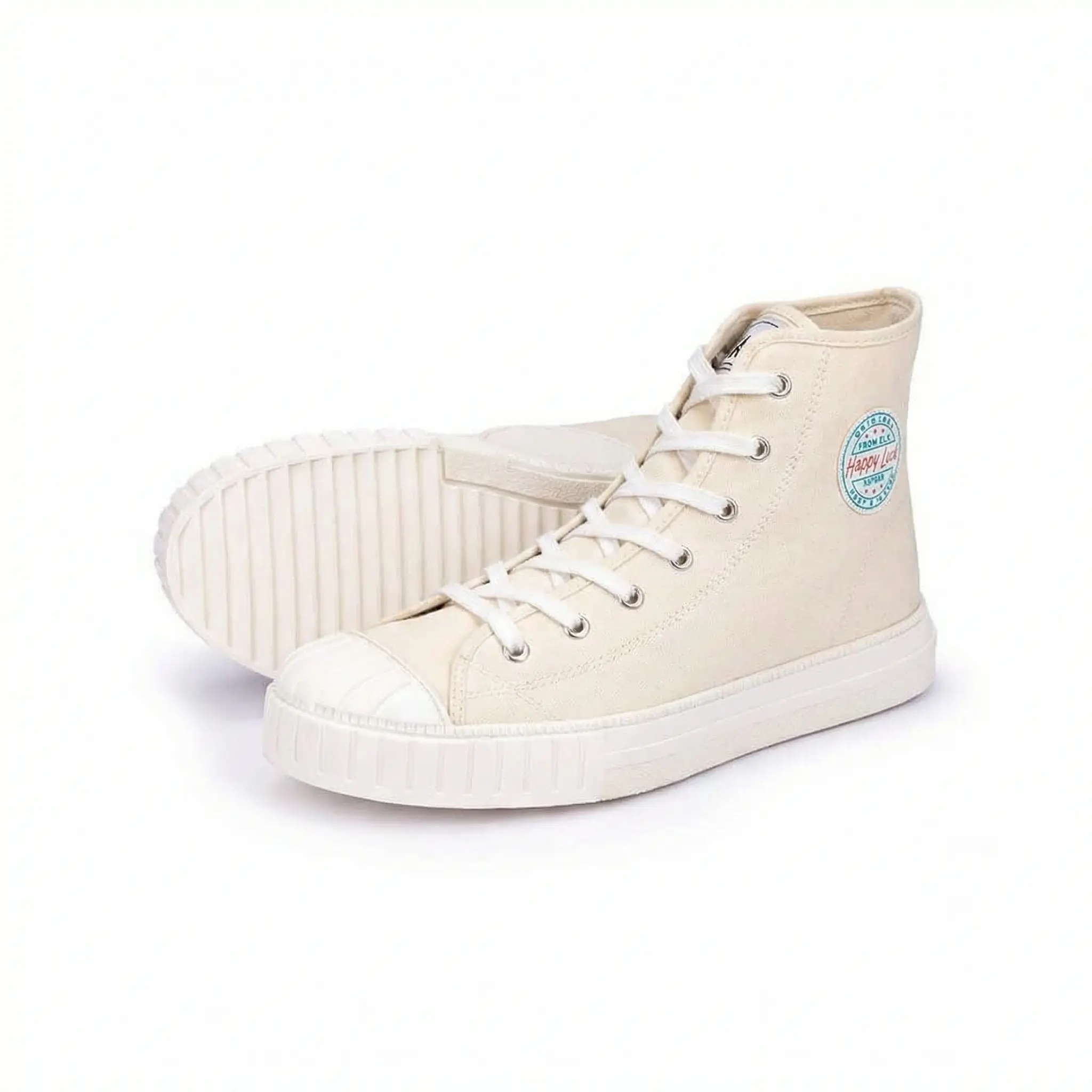 Variante Blanco Roto / Crema generada con IA - zapatilla minimalista con suela blanca