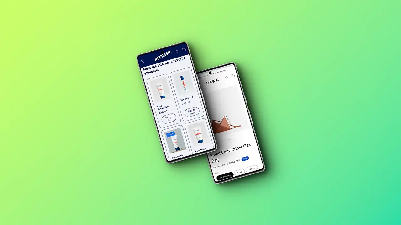 mackup de movil con temas gratis disponibles en shopify