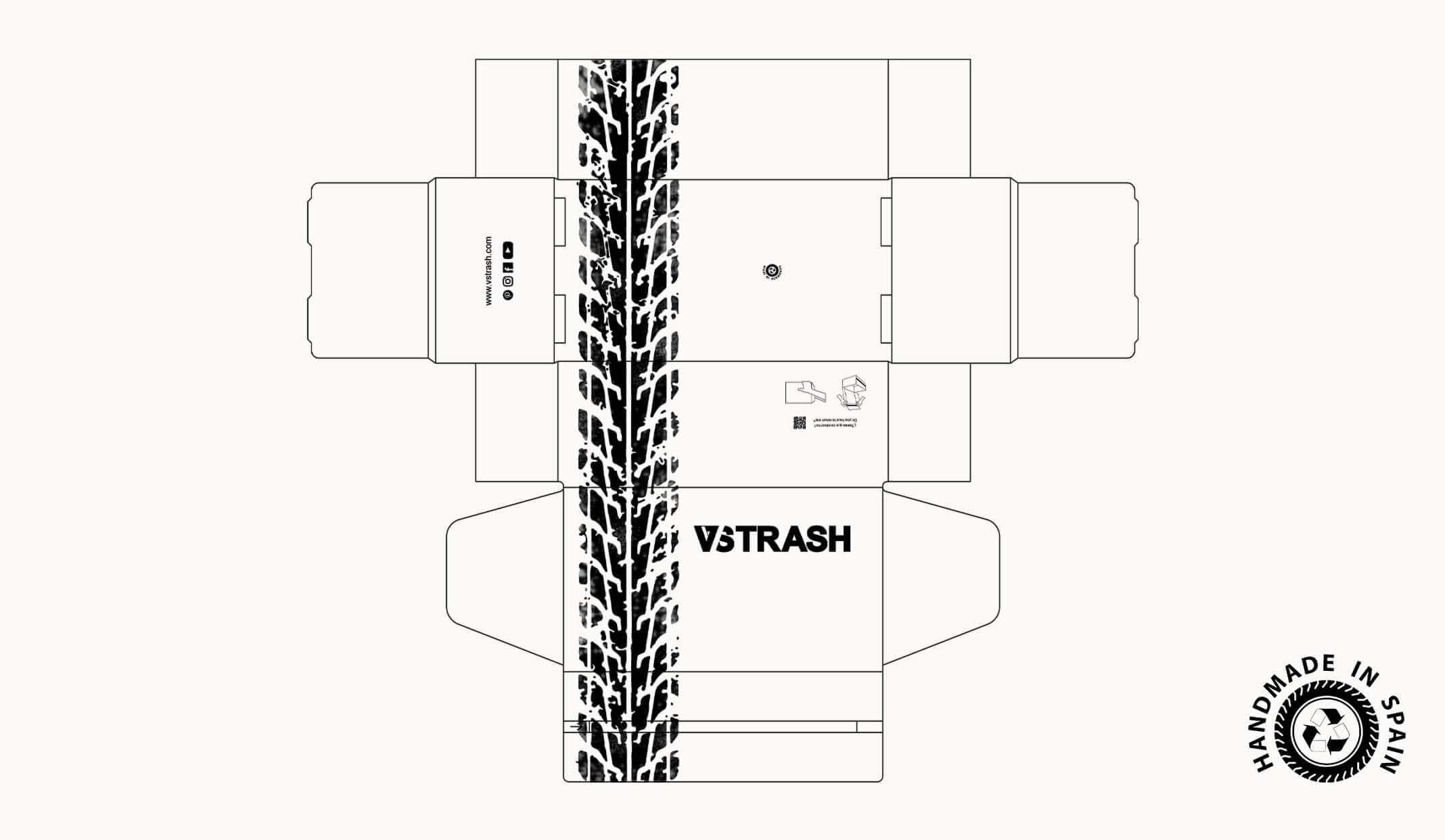 Diseño de troquel para caja de zapatillas VSTRASH